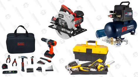 Black + Decker 75-Piece 20-Volt MAX Project Kit | $50 | WalmartSKIL 15-Amp 7.25" Circular Saw | $40 | WalmartStanley 167-Piece Home Repair Mixed Tool Set | $25 | WalmartCampbell Hausfeld 3-Gallon Inflation and Fastening Compressor with Accessory Kit | $65 | Walmart